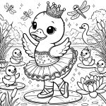 „Quietscheente Ausmalbild mit großen Flächen