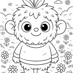 Fröhliches Monster Ausmalbild mit niedlichem Design