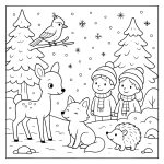 Niedliches Weihnachtsausmalbild für kleine Kinder