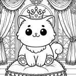 Niedliche Katze Ausmalbild zum Entspannen