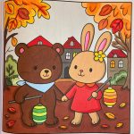 Hase Ausmalbild Frühling Cute & Cozy Stil