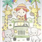 Kindgerechtes Mädchen Ausmalbild mit klaren Linien