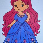 Niedliches Mädchen Ausmalbild für Kinder