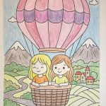 Fröhliche Mädchen Malvorlage für kleine Kinder