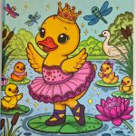 Niedliche Quietscheente zum Ausmalen