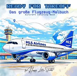 Flugzeuge Malbuch mit Passagier- und Kampfjets