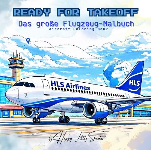 Flugzeuge Malbuch mit Passagier- und Kampfjets