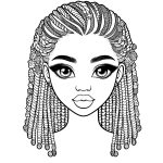 Malvorlage Schminkkopf zum kreativen Gestalten