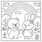 Niedliches Ausmalbild für Kinder im Cozy-Stil