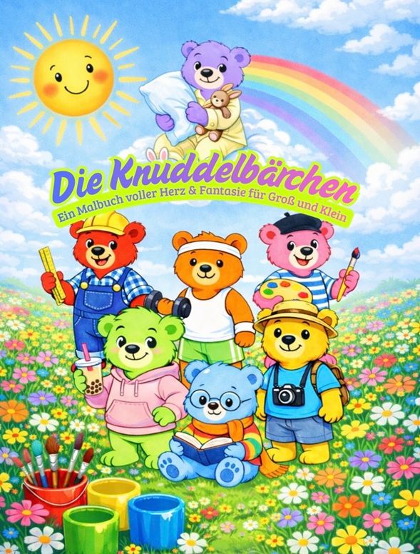 Die Knuddelbärchen süßes Malbuch für Kinder und Erwachsene